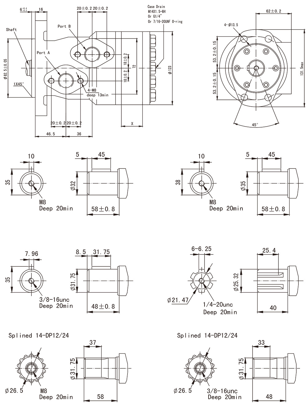 Diamond flange cycloidal hydraulic motor Diamond flange cycloidal hydraulic motor