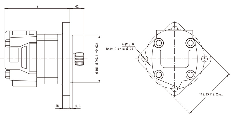 Bearingless cycloidal hydraulic motor