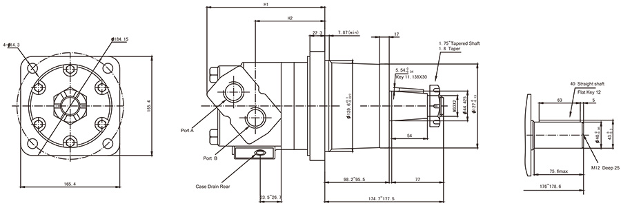 Cycloidal hydraulic motor for wheels